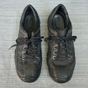 KEEN Lace Up Leather Oxfords Black Size 12 Casual Comfort Shoe